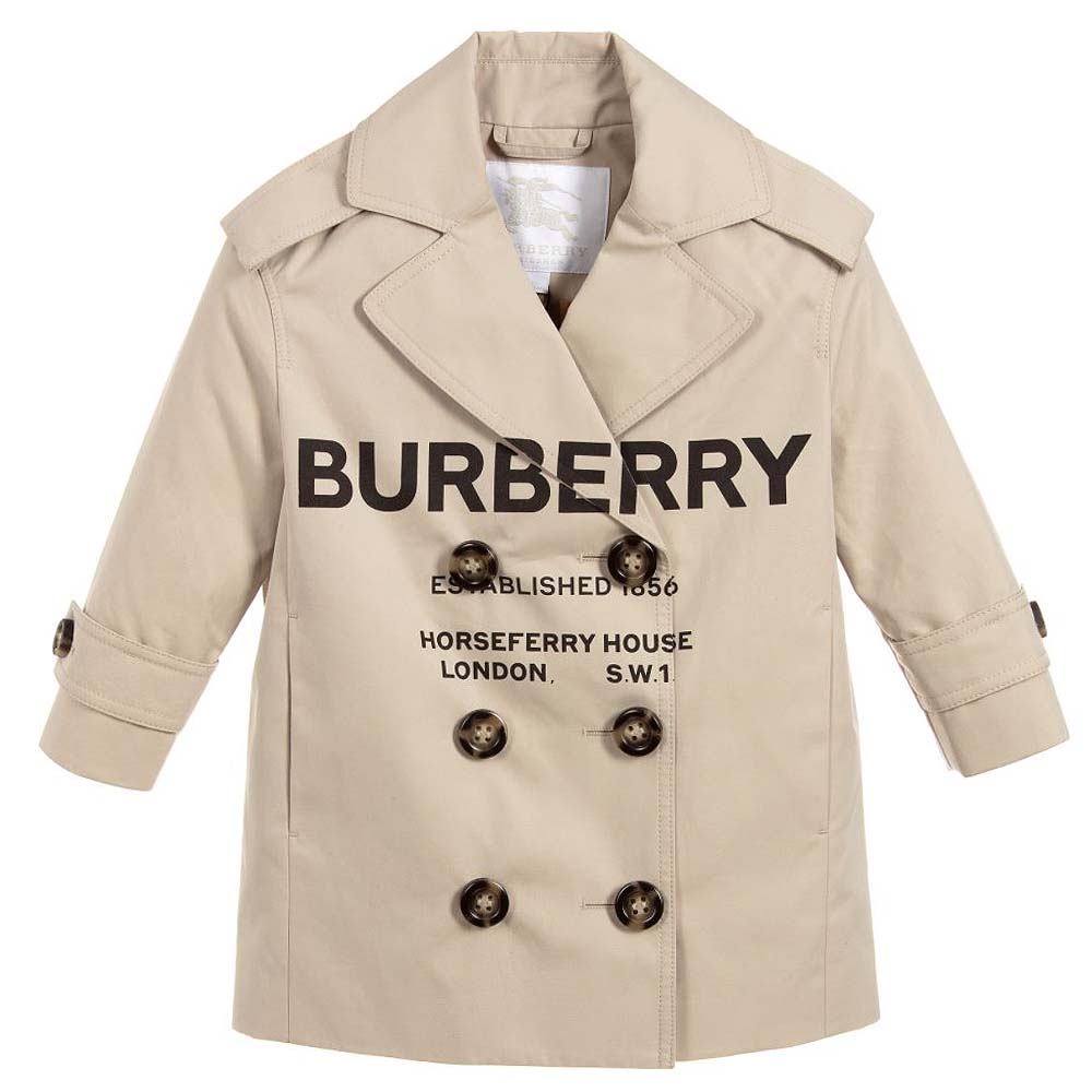 【SOLD OUT】【会員販売】BURBERRY<br>GIRLS COTTON LOGO TRENCH COAT