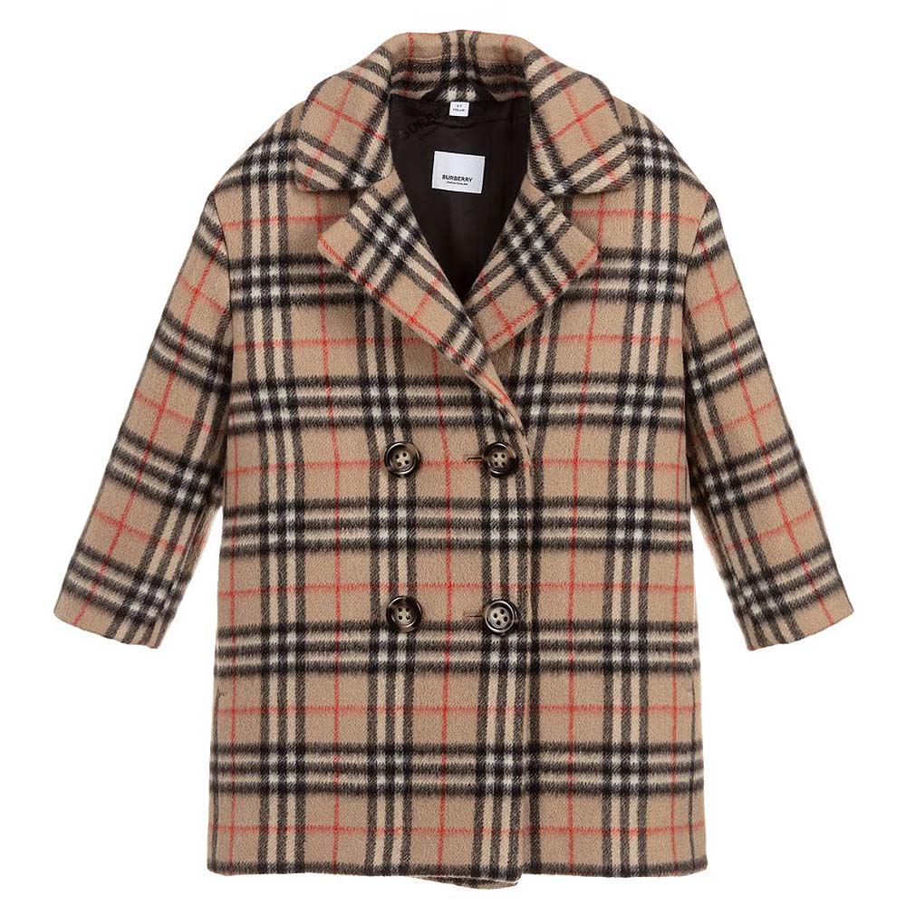 【SOLD OUT】【会員販売】BURBERRY<br>BEIGE CHECK WOOL PEA COAT