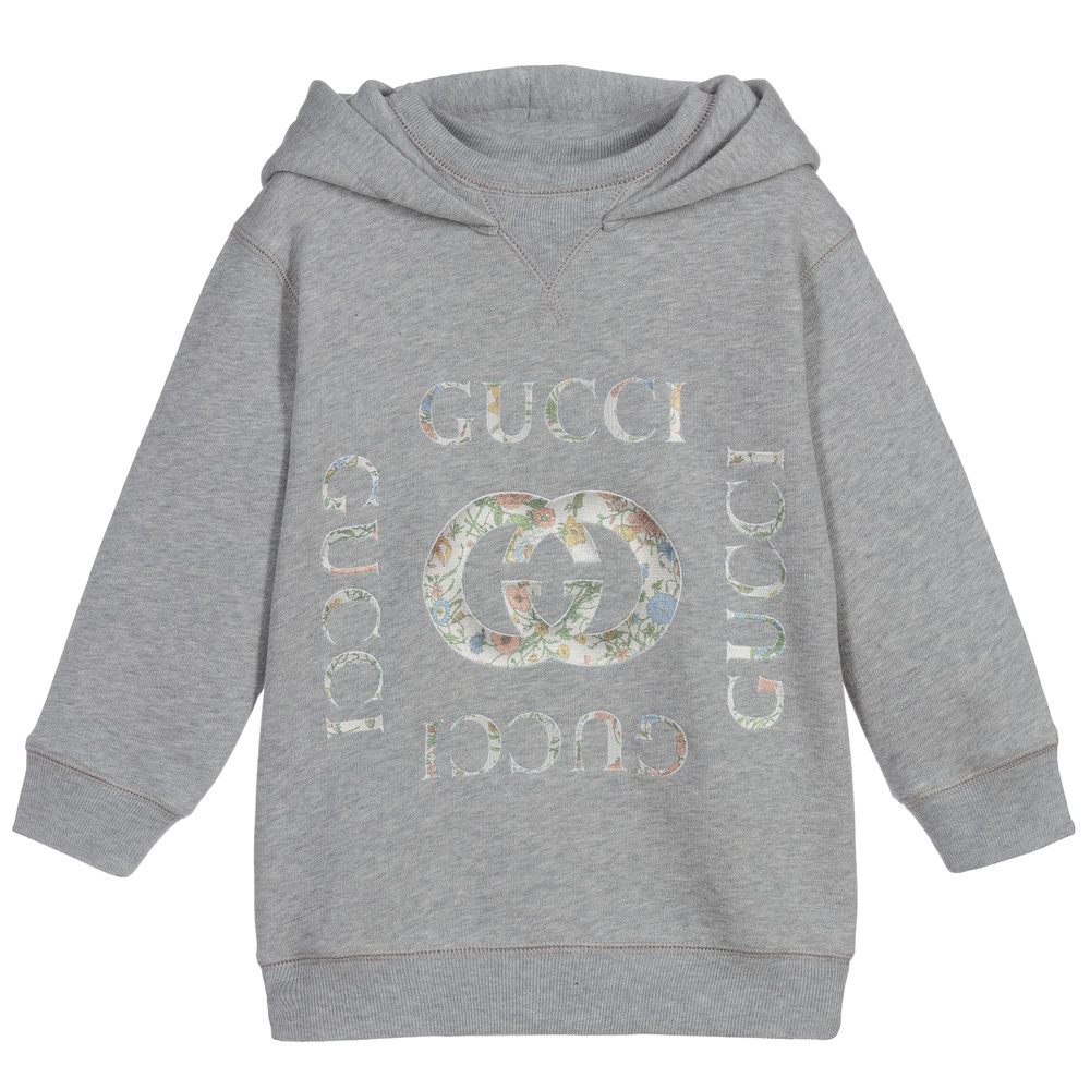【レンタル】【KIDS】GUCCI Girls Grey Liberty Logo Hoodie(サイズ:6歳)